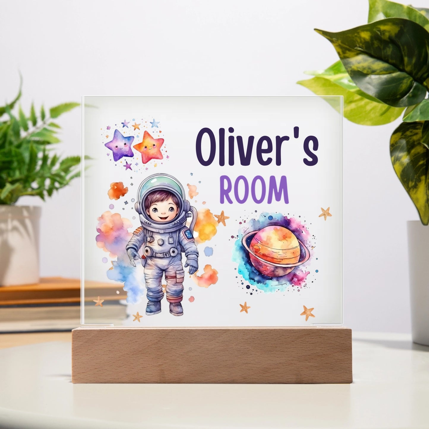 HeartWork - Acrylic Square Plaque - Space Room (Personalized)