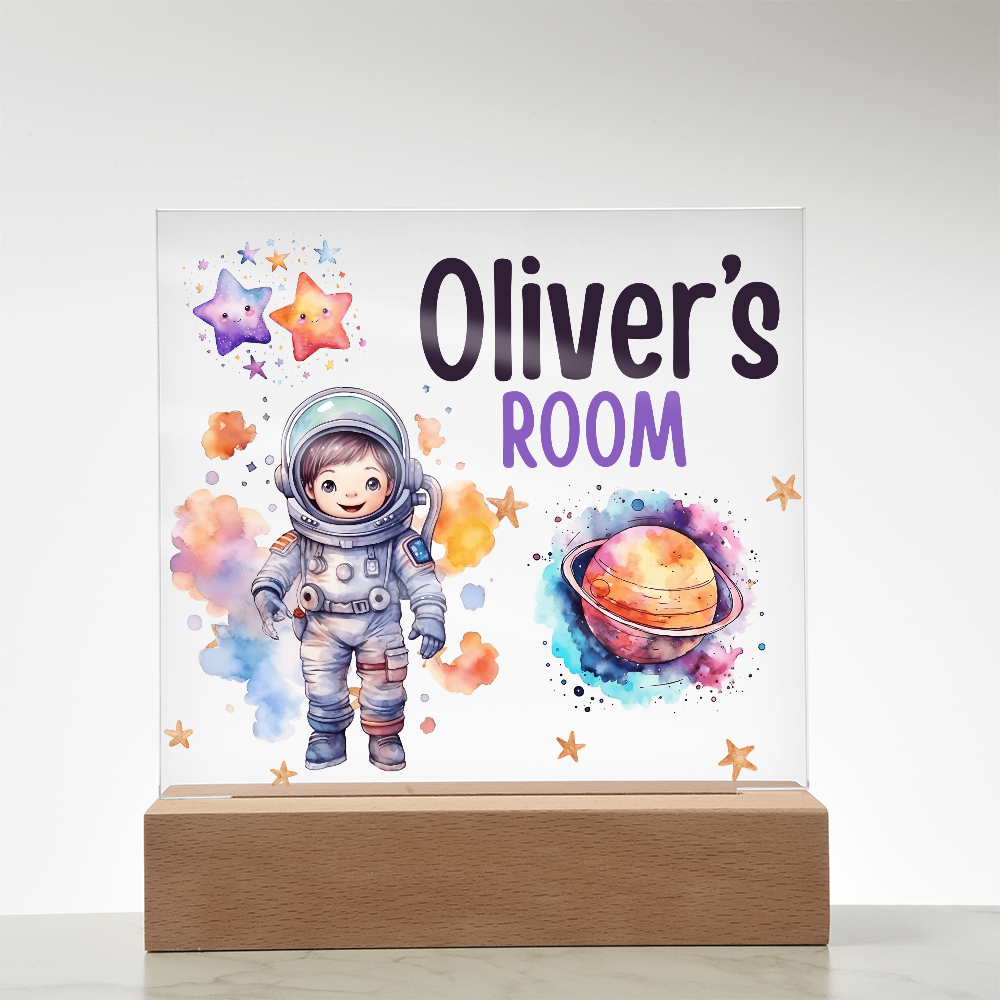 HeartWork - Acrylic Square Plaque - Space Room (Personalized)