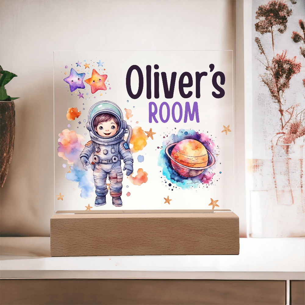 HeartWork - Acrylic Square Plaque - Space Room (Personalized)
