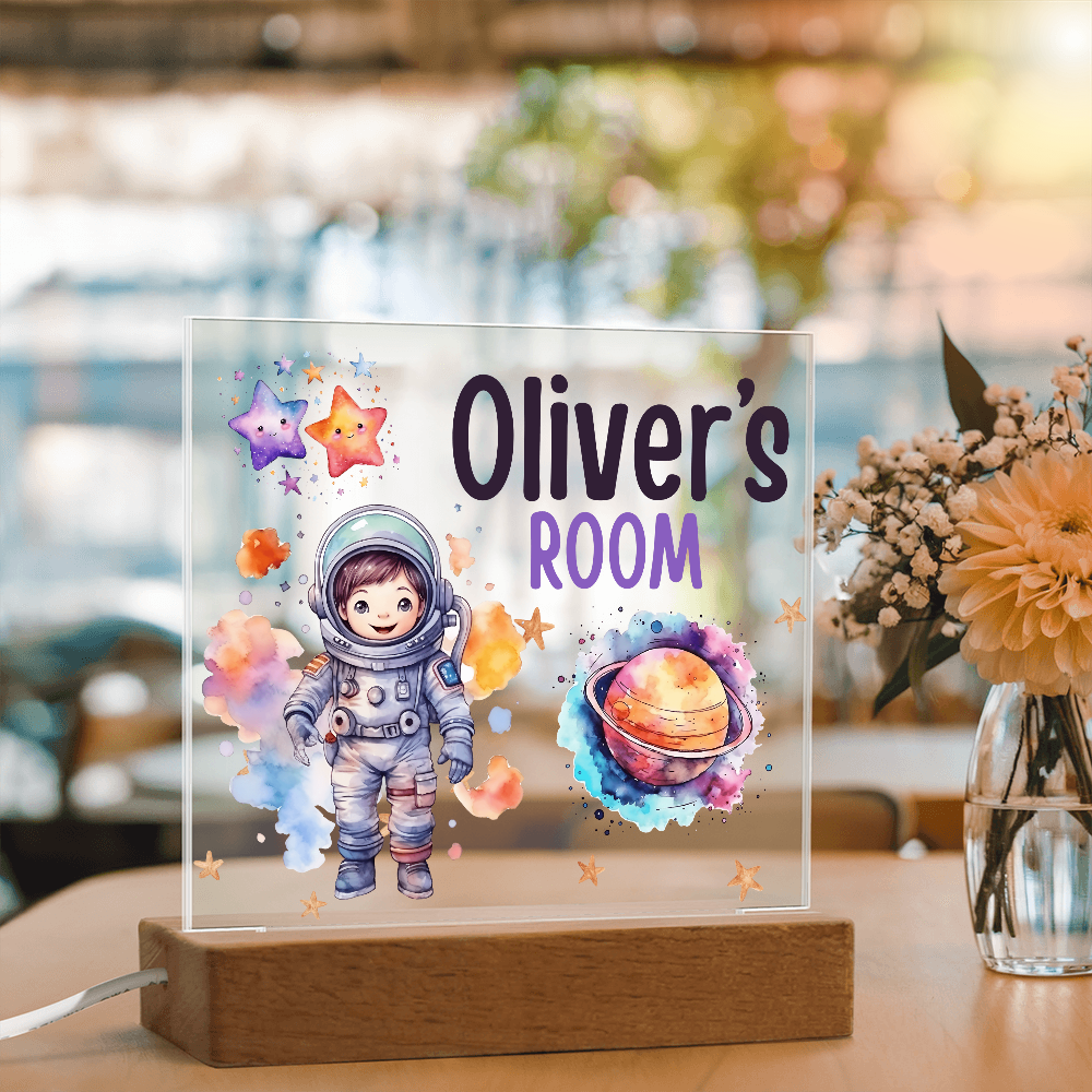 HeartWork - Acrylic Square Plaque - Space Room (Personalized)