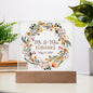 HeartWork - Acrylic Square Plaque - Mr. & Mrs. Floral Wreath (Personalized)