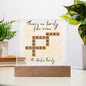 HeartWork - Acrylic Square Plaque - No Family Like Mine Crossword (Personalized)