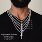 HeartStrings - Cuban Link Chain with Artisan Cross - To My Bonus Dad