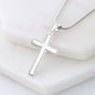 HeartScriptions - Engraved Stainless Steel Cross Necklace w/Snake Chain