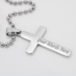 HeartScriptions - Engraved Stainless Steel Cross Necklace w/Ball Chain