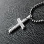 HeartScriptions - Engraved Stainless Steel Cross Necklace w/Ball Chain