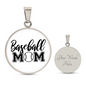HeartArt - Graphic Circle Necklace - Baseball Mom