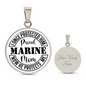 HeartArt - Graphic Circle Necklace - Proud Marine Mom