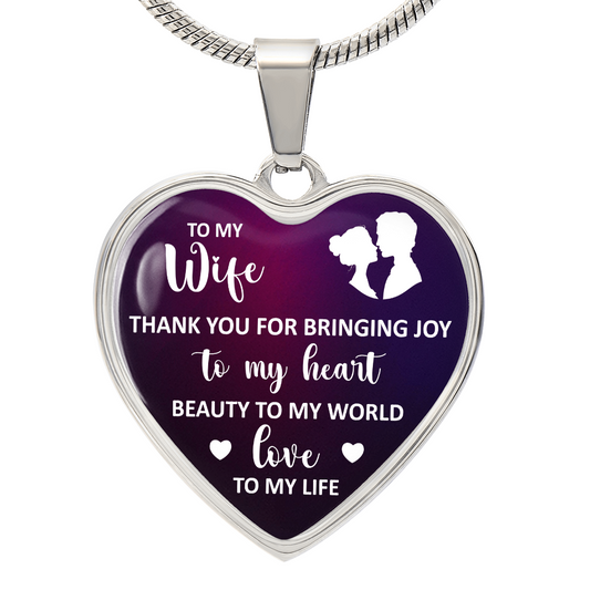 HeartArt - Graphic Heart Necklace - To My Wife