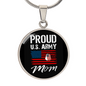 HeartArt - Graphic Circle Necklace - Proud US Army Mom