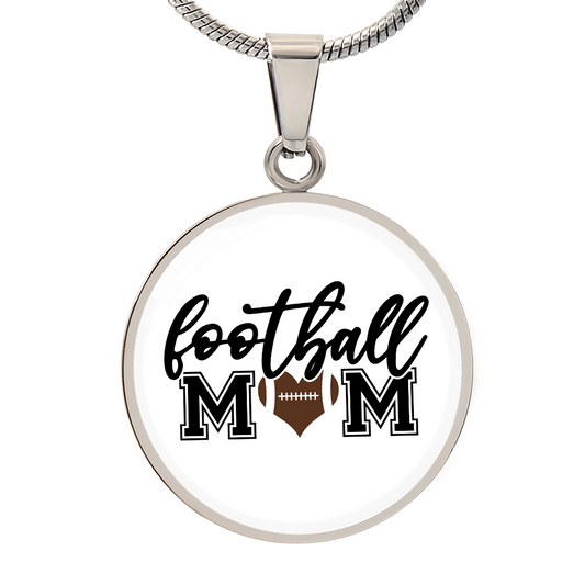 HeartArt - Graphic Circle Necklace - Football Mom