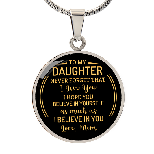 HeartArt - Graphic Circle Necklace - To My Daughter