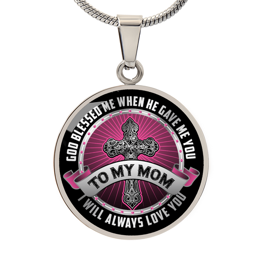 HeartArt - Graphic Circle Necklace - To My Mom