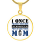 HeartArt - Graphic Circle Necklace - I Once Protected Him Proud Air Force Mom