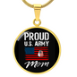HeartArt - Graphic Circle Necklace - Proud US Army Mom