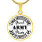 HeartArt - Graphic Circle Necklace - Proud Army Mom
