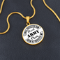 HeartArt - Graphic Circle Necklace - Proud Army Mom
