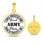 HeartArt - Graphic Circle Necklace - Proud Army Mom