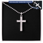 HeartScriptions - Engraved Stainless Steel Cross Necklace w/Ball Chain