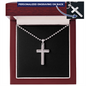 HeartScriptions - Engraved Stainless Steel Cross Necklace w/Ball Chain