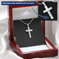 HeartScriptions - Engraved Stainless Steel Cross Necklace w/Snake Chain
