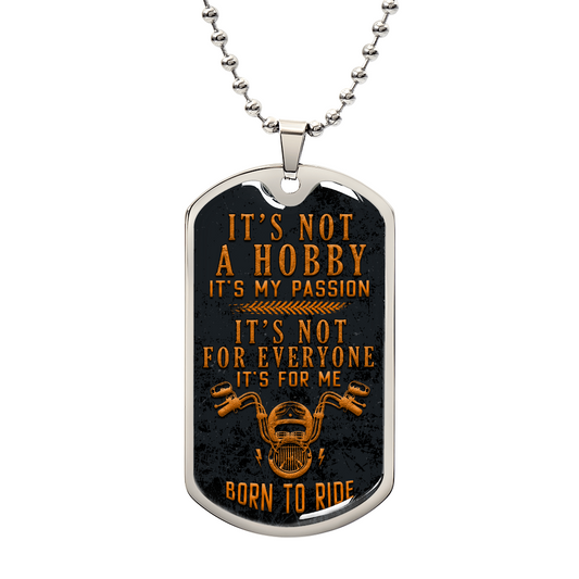 HeartArt - Graphic Dog Tag Necklace - Born To Ride