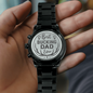 Heart of Time - Black Chronograph Engraved Watch - Best Bucking Dad
