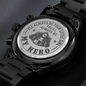 Heart of Time - Black Chronograph Engraved Watch - Police Dad Always Be Your Little Girl