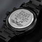 Heart of Time - Black Chronograph Engraved Watch - Ride Safe Daddy
