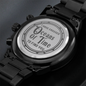 Heart of Time - Black Chronograph Engraved Watch - Oceans of Time