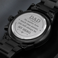 Heart of Time - Black Chronograph Engraved Watch - Dad My Hero