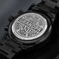 Heart of Time - Black Chronograph Engraved Watch - Two Titles Dad and Grandpa