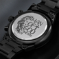 Heart of Time - Black Chronograph Engraved Watch - Man of God