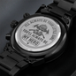 Heart of Time - Black Chronograph Engraved Watch - Firefighter Dad Always Be Your Little Girl