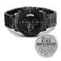 Heart of Time - Black Chronograph Engraved Watch - To My King