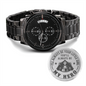 Heart of Time - Black Chronograph Engraved Watch - Police Dad Always Be Your Little Girl