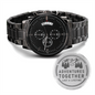 Heart of Time - Black Chronograph Engraved Watch - Adventures Together