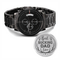 Heart of Time - Black Chronograph Engraved Watch - Best Bucking Dad