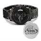 Heart of Time - Black Chronograph Engraved Watch - Reel Cool Grandpa