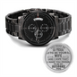 Heart of Time - Black Chronograph Engraved Watch - So Proud To Be Your Wife