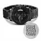 Heart of Time - Black Chronograph Engraved Watch - World's Best Husband & Daddy