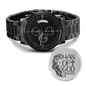 Heart of Time - Black Chronograph Engraved Watch - Man of God