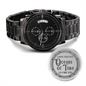Heart of Time - Black Chronograph Engraved Watch - Oceans of Time