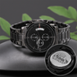 Heart of Time - Black Chronograph Engraved Watch - Reel Cool Grandpa