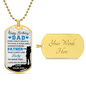 HeartArt - Graphic Dog Tag Necklace - Happy Birthday Dad, Love Your Son