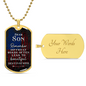 HeartArt - Graphic Dog Tag Necklace - Dear Son