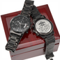Heart of Time - Black Chronograph Engraved Watch - Firefighter Stay Safe