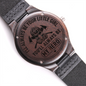 Heart of Time - Wood Engraved Watch - Firefighter Dad Always Be Your Little Girl