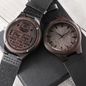 Heart of Time - Wood Engraved Watch - Police Stay Safe