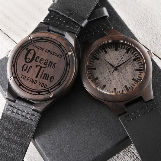 Heart of Time - Wood Engraved Watch - Oceans of Time